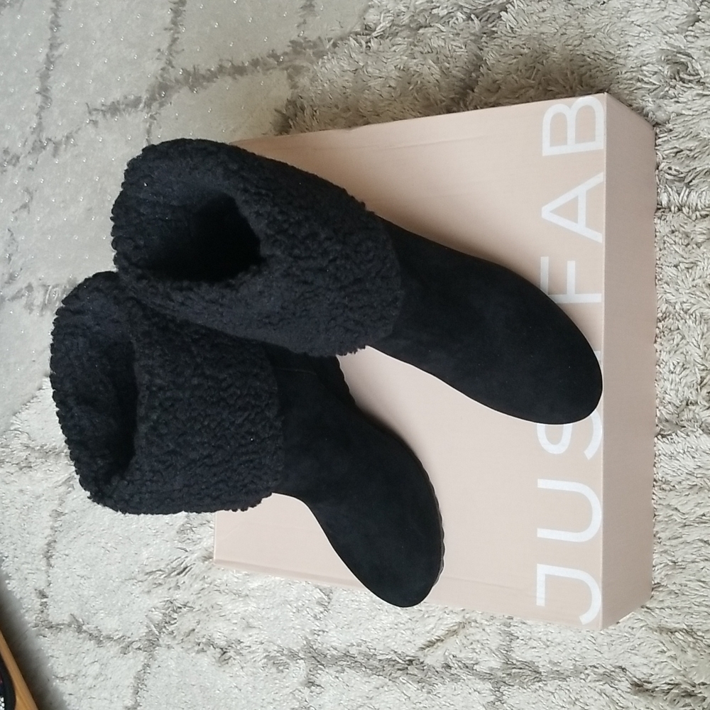 JustFab Cameron Sherpa Wedge Heel Boot